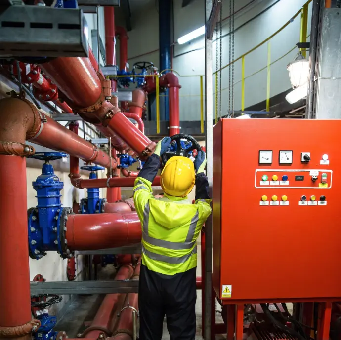Industrial red valves and control components for fuel pipeline