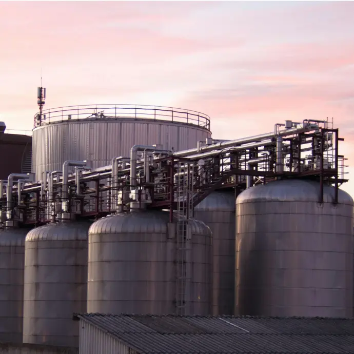 Industrial fuel pumps and dispensers at petroleum storage terminal