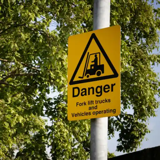 Industrial danger warning signage and safety labels for petroleum sites