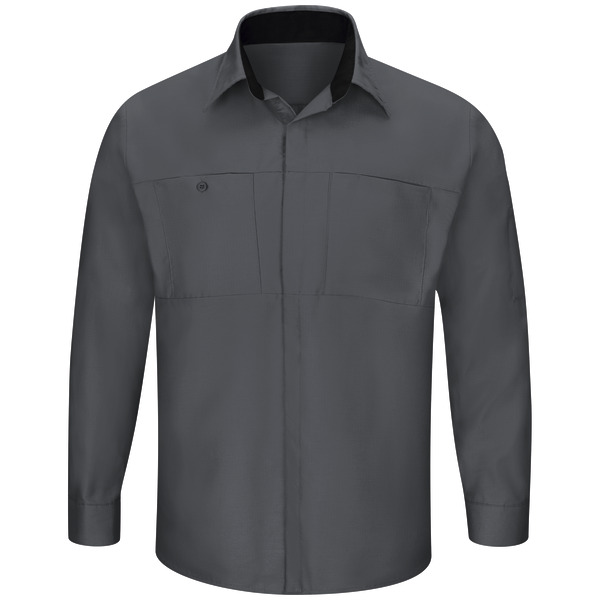 [SY32CB] Men's Long Sleeve Performance Plus Shop Shirt with OilBlok Technology