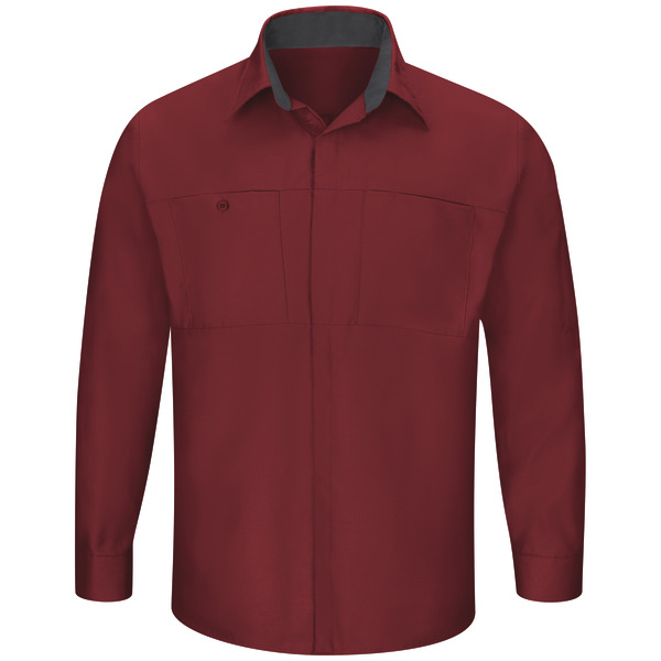 [SY32FC] Men's Long Sleeve Performance Plus Shop Shirt with OilBlok Technology