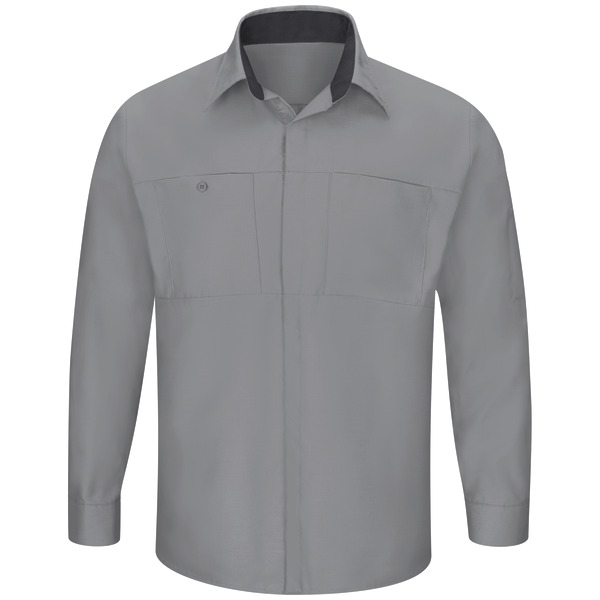 [SY32GC] Men's Long Sleeve Performance Plus Shop Shirt with OilBlok Technology