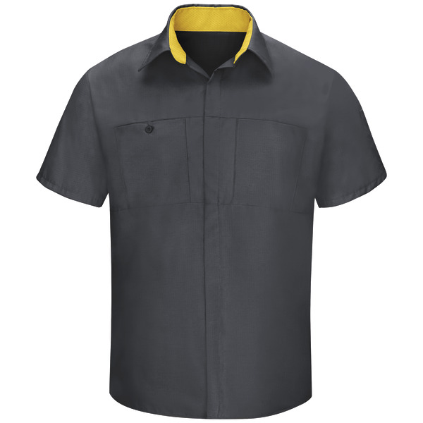 [SY42CY] Men's Short Sleeve Performance Plus Shop Shirt With Oilblok Technology