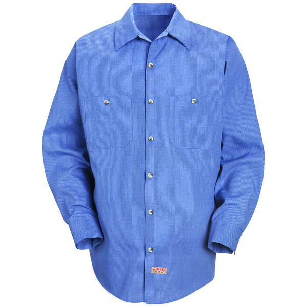 Men's Long Sleeve Geometric Microcheck Work Shirt