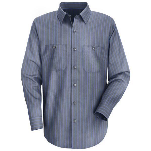 Men's Long Sleeve Industrial Stripe Work Shirt