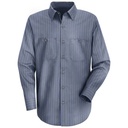 Men's Long Sleeve Industrial Stripe Work Shirt