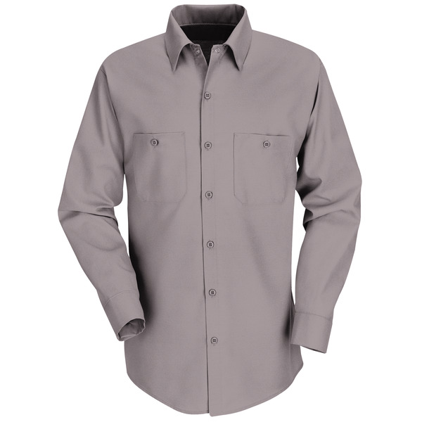 [SP14GY] Men's Long Sleeve Industrial Work Shirt