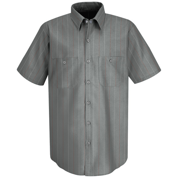 Men's Short Sleeve Industrial Stripe Work Shirt