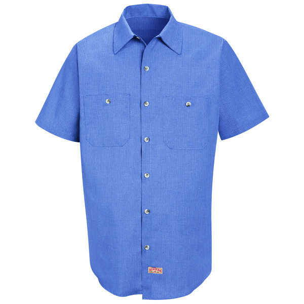 [SP24DN] Men's Short Sleeve Geometric Microcheck Work Shirt