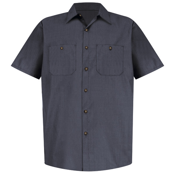 [SP24GB] Men's Short Sleeve Geometric Microcheck Work Shirt