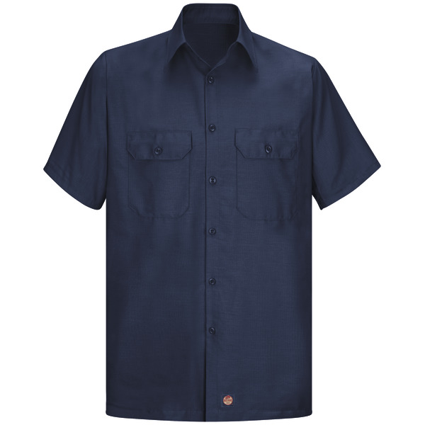 [SY60NV] Men's Short Sleeve Solid Rip Stop Shirt