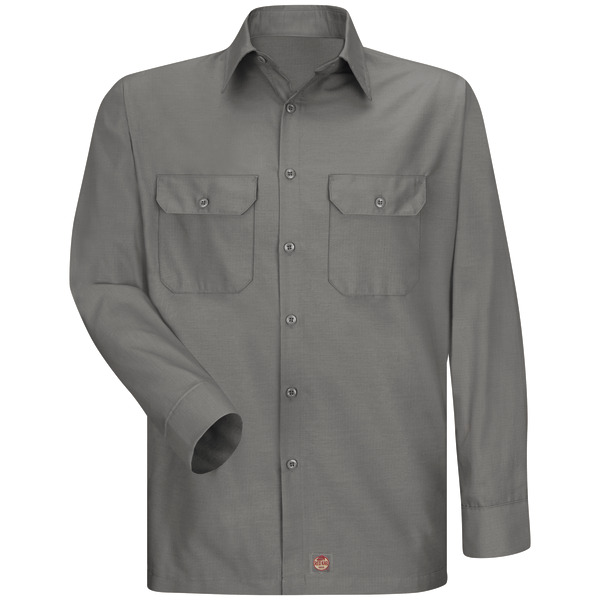 [SY50GY] Men's Long Sleeve Solid Rip Stop Shirt (XS)