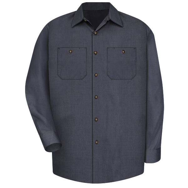 Men's Long Sleeve Geometric Microcheck Work Shirt